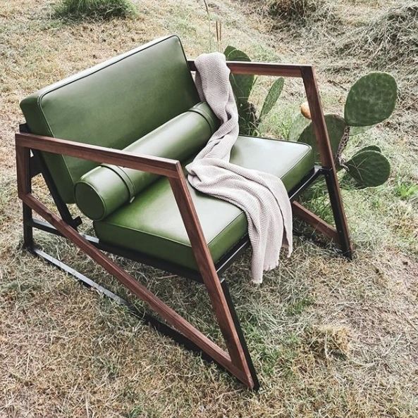 Fauteuil en cuir de cactus vert – matière vegan et durable venue du Mexique